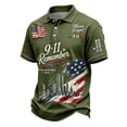 thumbnail image 2 of Men's 911 Memorial 25Th Anniversary Never Forget Patriot Day Polo Shirt Army Green,S, 2 of 5
