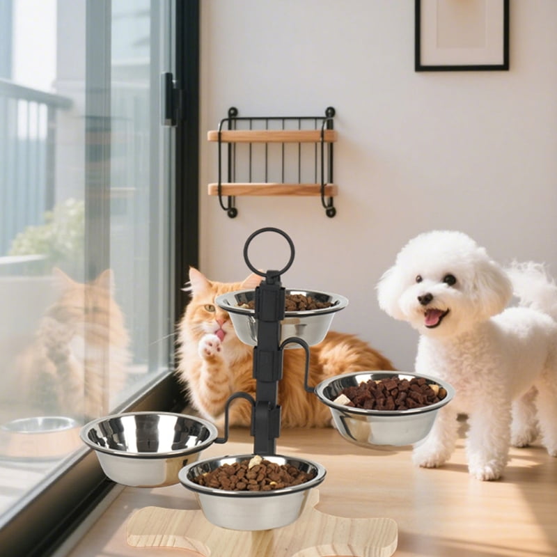 lanema Elevated Pet Feeding Station Proof For Comfortable Dog Dining Feeding Bowl Adjustable Heights