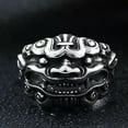 thumbnail image 4 of GKNET Mens Vintage Chinese Lion Mask Head Ring Band Stainless Steel Size 6-13-7, 4 of 6