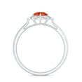 thumbnail image 2 of Rosec Jewels Fire Opal Vintage Inspired Ring with Diamond Accent (AAA Quality), 10K White Gold, US 10.00, 2 of 9