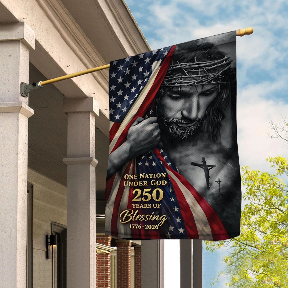 250 Years of Blessings America Garden Flag, One Nation Under God,USA 250th Anniversary Patriotic House Flag (29.5x39.5) Double Sided-Decorative Indoor Outdoor