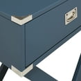 thumbnail image 6 of Weston Home Modern End Table with X-Base Legs and Drawer, Blue, 6 of 7
