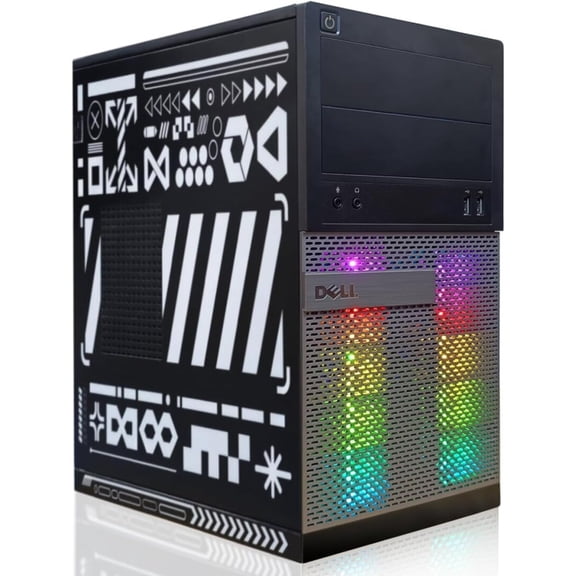 Restored Dell RGB Gaming Desktop PC, Core i5, GeForce GTX 750Ti 4G, 16G RAM, 512G SSD, RGB Keyboard Mouse, WiFi, Windows 11 Pro