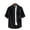 Black, variant on Cotton Linen Shirts for Men Spring Summer Casual Short Sleeve Button Down Stand Collar Lightweight Beach Tshirts