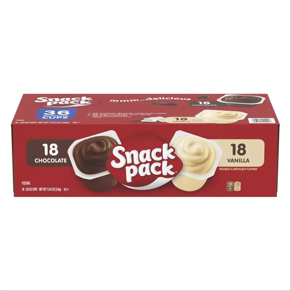 Generic Pudding Variety Pack, 36 Count, 3.25 oz