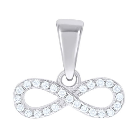 925 Sterling Silver Womens Cz Infinity Charm Pendant for Women