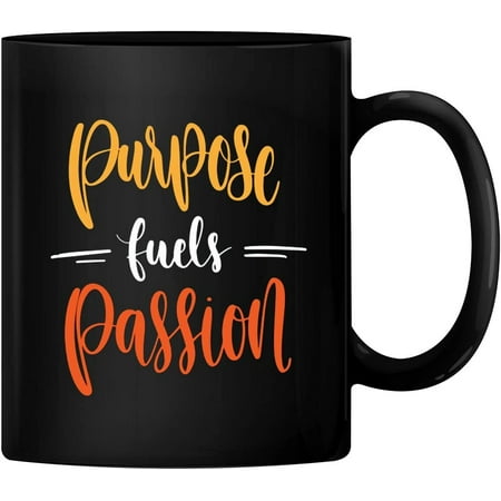 

PrintValue Purpose Feels Passion Gift Coffee Mug Tea Cup 350 ml (Black)