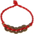 thumbnail image 1 of Bracelets en Ficelle Rouge avec Pendentif en Pièces de Cuivre Chanceux du Feng Shui Chinois, 1 of 5