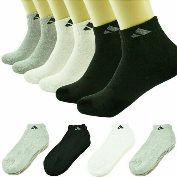 Adi 3-12 Pairs Ankle Quarter Crew Mens Athletic Sports Socks Cotton Size 9-13