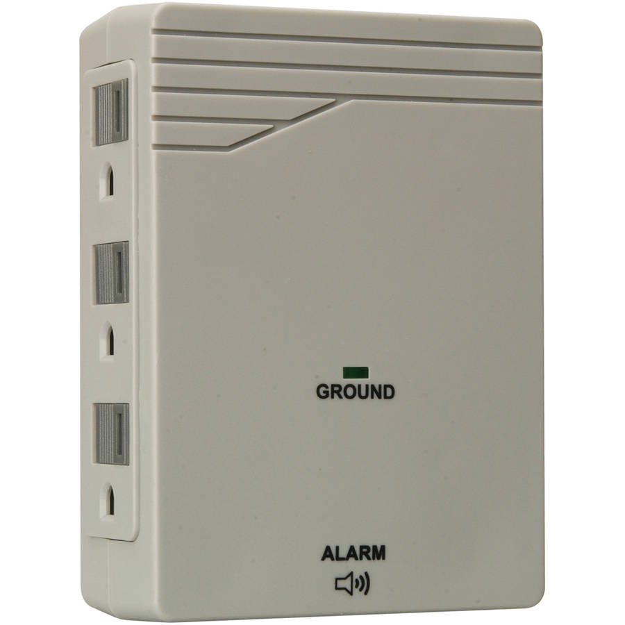 Woods 412038821 6-Outlet 1000 Joules Surge Protector Wall Adapter, Light Grey by Woods