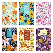 Anzon Mories 6 Packs Sewn Binding Notebooks 80 Pages-40 Sheets 5"x 8", Small Floral Memo Book Notepad Journal Writing Pad with Christian Bible Verses Quote