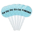 thumbnail image 1 of Cynthia Cupcake Picks Toppers - Set of 6 - Blue Speckles, 1 of 1