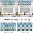 thumbnail image 6 of Curtain Valance for Windows Stripes Lines Kitchen Curtain Valances Teal Blue Green Striped Valances Window Treatments Short Curtains for Kitchen Living Room Bedroom Bathroom Home Decor 54x18 Inch, 6 of 9