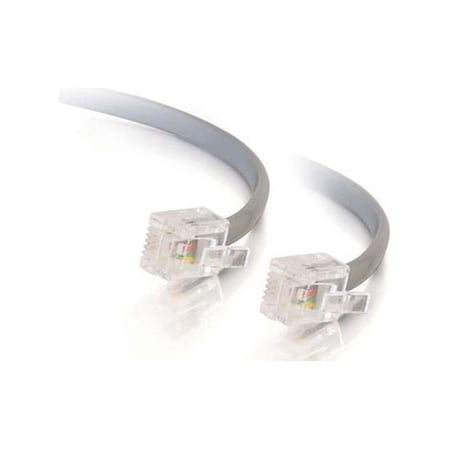UPC: 0757120095910 | C2G 09591 RJ11 6P4C Straight Modular Cable  Silver (14 Feet  4.26 Meters)
