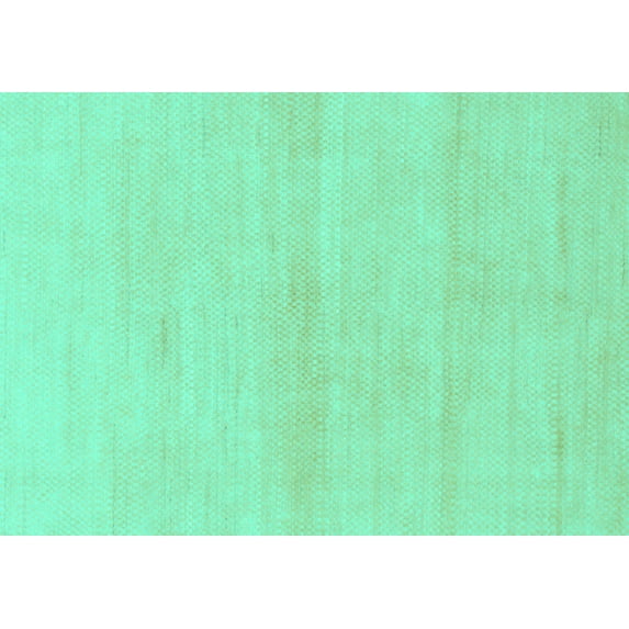 Ahgly Company Machine Washable Indoor Rectangle Solid Turquoise Blue Modern Area Rugs, 7' x 9'