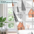 thumbnail image 4 of Yayeee Window Curtains Light Filtering 63"x42" Grommet Panel Pair Home Living Room Decor, Orange Cartoon Houses, 4 of 7