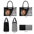 thumbnail image 2 of Personalized Leather Handbags For Women - Personalized Leather Purse with Name - Tote Bags for Mom Grandma - Custom Gifts Ideas for Her, Peony Flowers and Butterflies Handbags TB04vN, 2 of 7