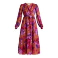 thumbnail image 4 of Sofia Jeans Women's Belted Cross Front Maxi Dress with Long Sleeves, Above Ankle Length, Sizes XS-XXXL, 4 of 4