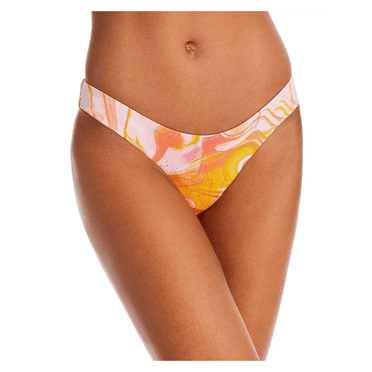Aqua Swim 298950 Women Swirl Print Basic Bikini Bottom ,Pink Multi, M