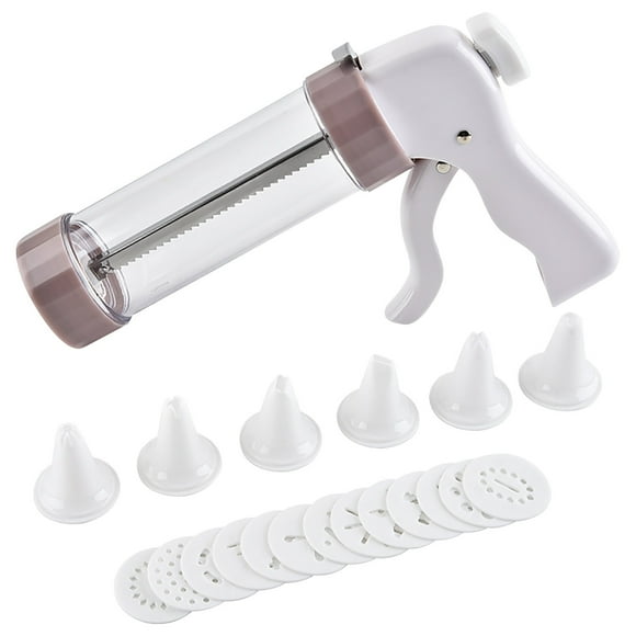 Fesfesfes Manual Cookies Press with Interchangeable Nozzles,Baking Embossing Tool for Dough Decorating Design,Cakes Decorating for Any Holidays