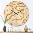 thumbnail image 2 of Designart 'Golden Chain Necklace Retro Pattern' Mid-Century Modern Wood Wall Clock, 2 of 5