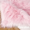 thumbnail image 5 of PiccoCasa Faux Fur Area Rug Shaggy Floor Mat, Light Pink 2x3 feet Rectangle, 5 of 6