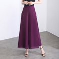 thumbnail image 1 of Womens Side Slit Chiffon Summer Thin Elastic Chinese Style Nine Point Pants, 1 of 10