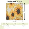thumbnail image 2 of White Sunflower Pattern Square Fitted Tablecloth with Elastic Edge,Square Table Cover,Washable Elastic Table Cover for Home Kitchen Party Decor 36"x36", 2 of 6