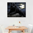 thumbnail image 2 of EastSmooth  Panther Canvas Wall Art Black and White Animal and Full Moon Painting Picture Print Modern Wildlife Leopard Artwork for Living Room Bedroom Office Decor Ready to Hang (Black), 2 of 4