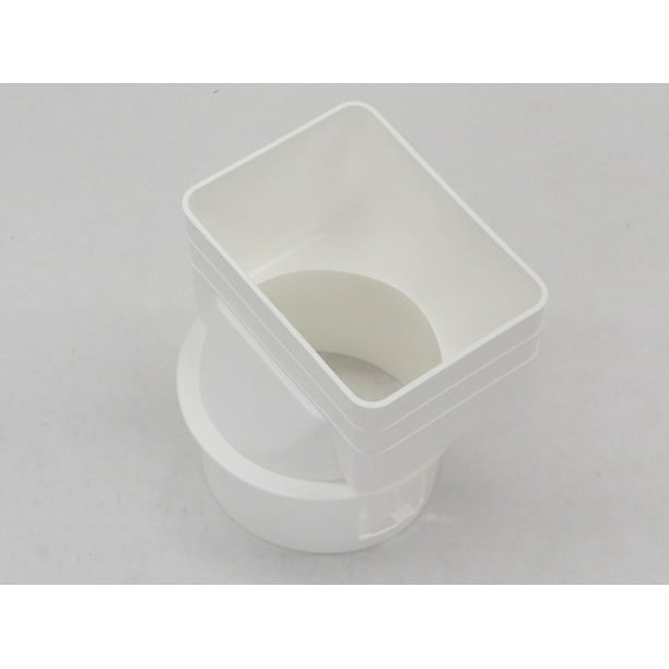 Plastic Universal Downspout to Drain Tile Adapter (3X4X4 CASE(3), WHITE