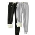 thumbnail image 2 of Otvok 2Pcs Women'S Warm Loose-Fit Homewear Cuffed Athletic Pants Jogger Fleece Pants, 2 of 6