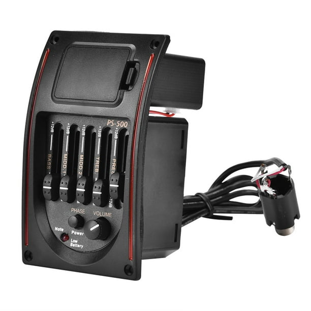 Pastilla De Preamplificador De Guitarra Acústica De 5 Bandas, Modelador De Tono Con Interruptor De Fase, Adecuado Para Guitarras Acústicas