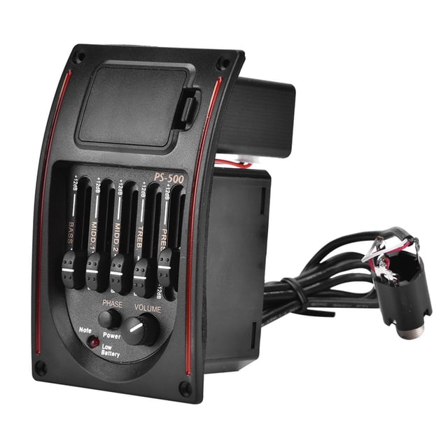 Pastilla De Preamplificador De Guitarra Acústica De 5 Bandas, Modelador De Tono Con Interruptor De Fase, Adecuado Para Guitarras Acústicas