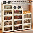 thumbnail image 3 of Gabinete de Almacenamiento Plegable Estilo francés, Cierre magnético, Organizador Cuadrado de plástico con múltiples estantes para Juguetes, bocadillos, Cocina - No Requiere ensamblaje, 3 of 9