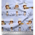 thumbnail image 1 of Soimoi Velvet Fabric Cook Girl Printed Fabric 1 Yard 58 Inch Wide, 1 of 3