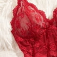 thumbnail image 4 of Babydoll Lingerie for Women Floral Lace Chemise Boudoir Outfits Strap Ruffle Sleepwear, 4 of 7