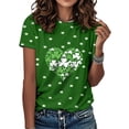 thumbnail image 2 of adaychics St Patricks Day T Shirts for Women Clover Crewneck Short Sleeve Summer Tee Shirts for Leisure, 2 of 7