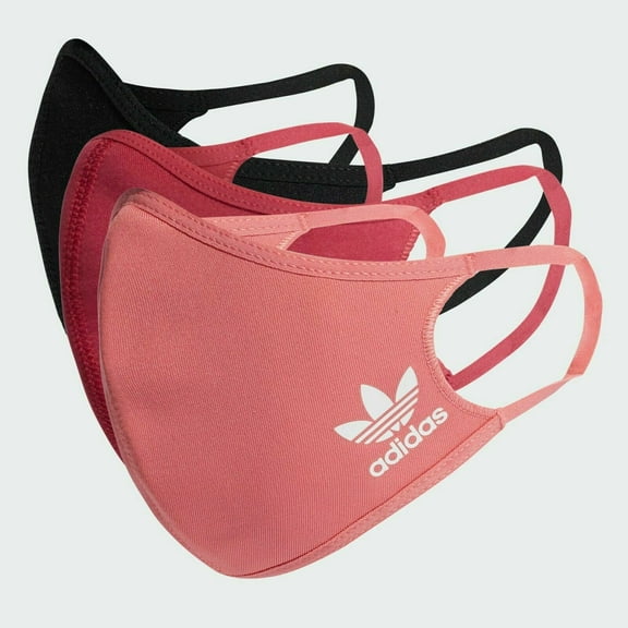 Adidas Unisex Face Covers Facemasks 3-Pack, Wild Pink/Hazy Rose/Black, Size M/L, H59843
