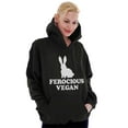 thumbnail image 4 of Ferocious Vegan Herbivore Bunny Unisex Plus Fleece Graphic Hoodie Brisco Brands 2X, 4 of 5