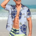 thumbnail image 5 of Lsque Turtle with Blue Stones pattern Hawaiian Shirt for Men, Unisex Summer Beach Casual Short Sleeve Button Down Shirts-Large, 5 of 9