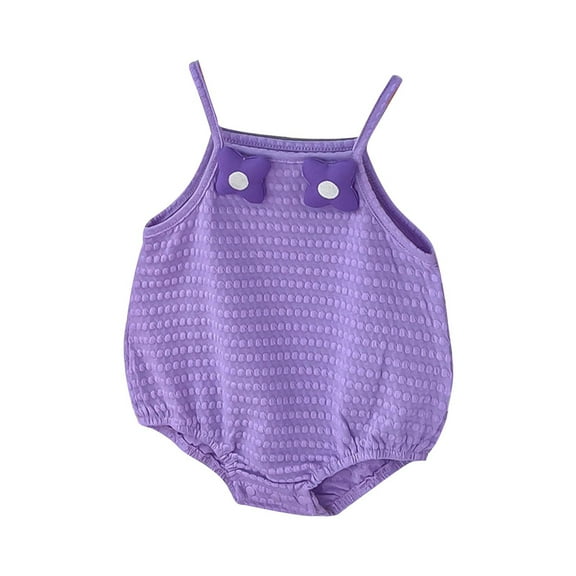 THDHVS Newborn Casual Outfits,Summer Onesies Jumpsuit for Newborn ,Fashion Kid's Sleeveless Camisole Jumpsuit Baby Summer Breathable Bag Fart Jacket Purple 6-9 Months