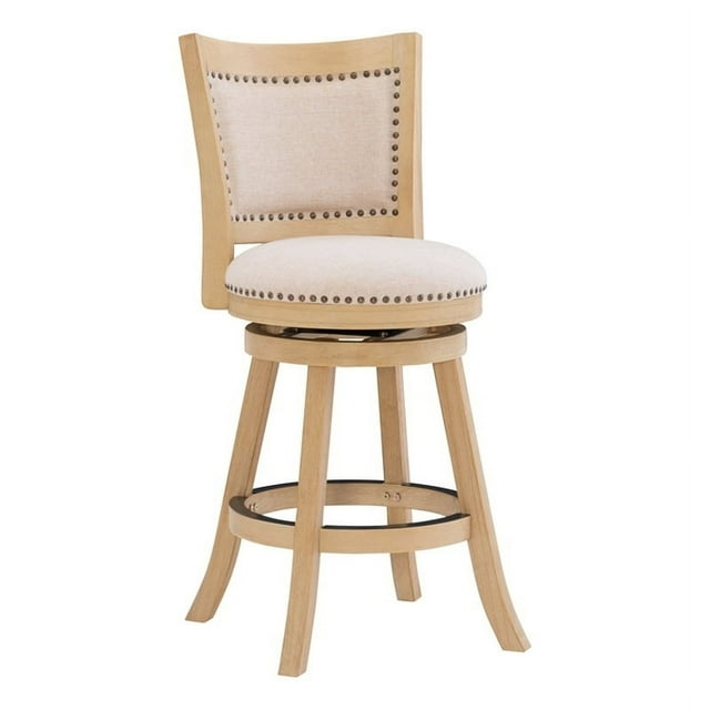 Linon Tyler 24" Wood Counter Stool in Driftwood Gray