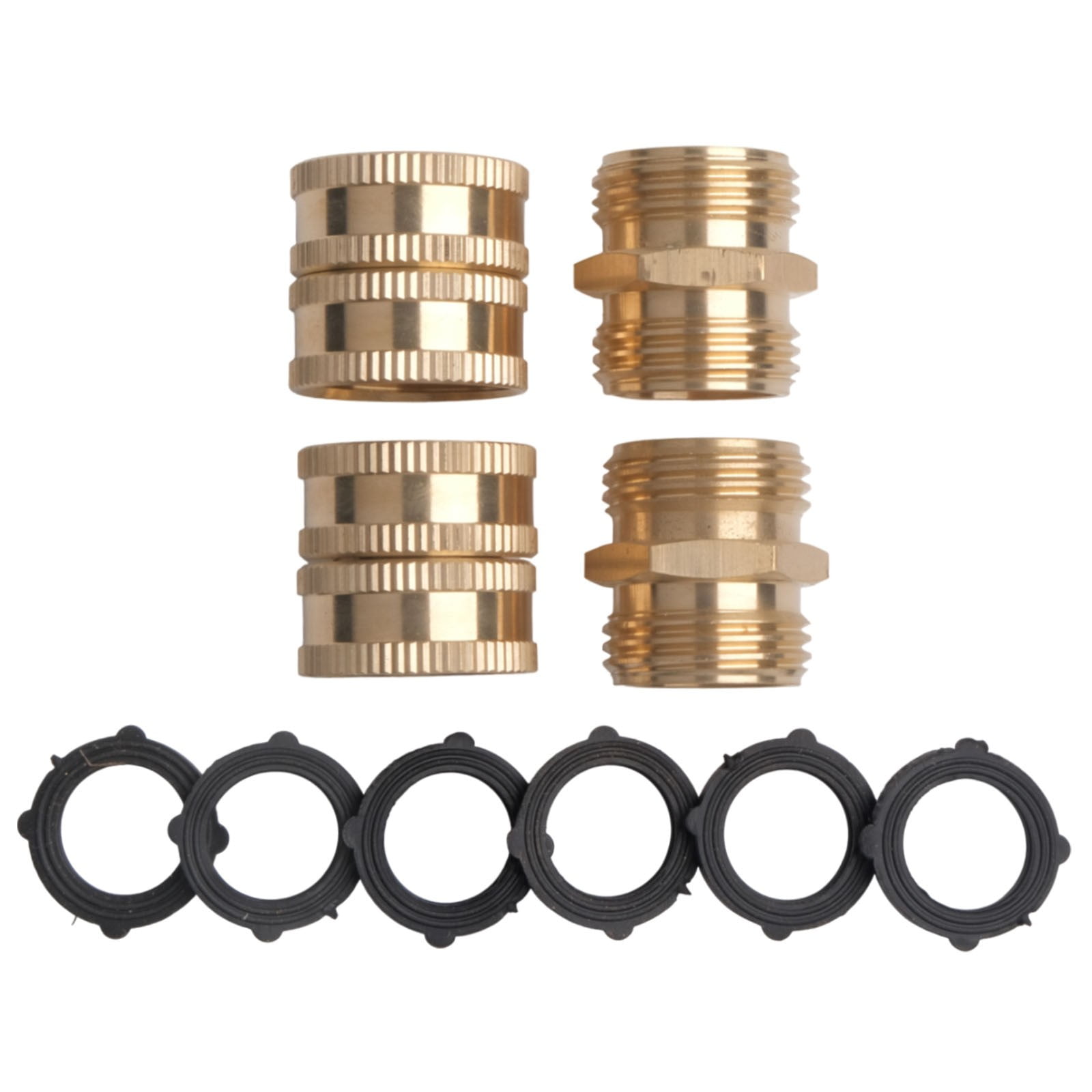 Us Garden Hose Adapter Male To Male Female To Female 3/4 Inch Brass 4 Pack