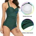thumbnail image 4 of KISSMODA Vintage One Piece Monokinis Women Sexy Swimwear Suits Dark Green US 4-6=Tag Size M, 4 of 5