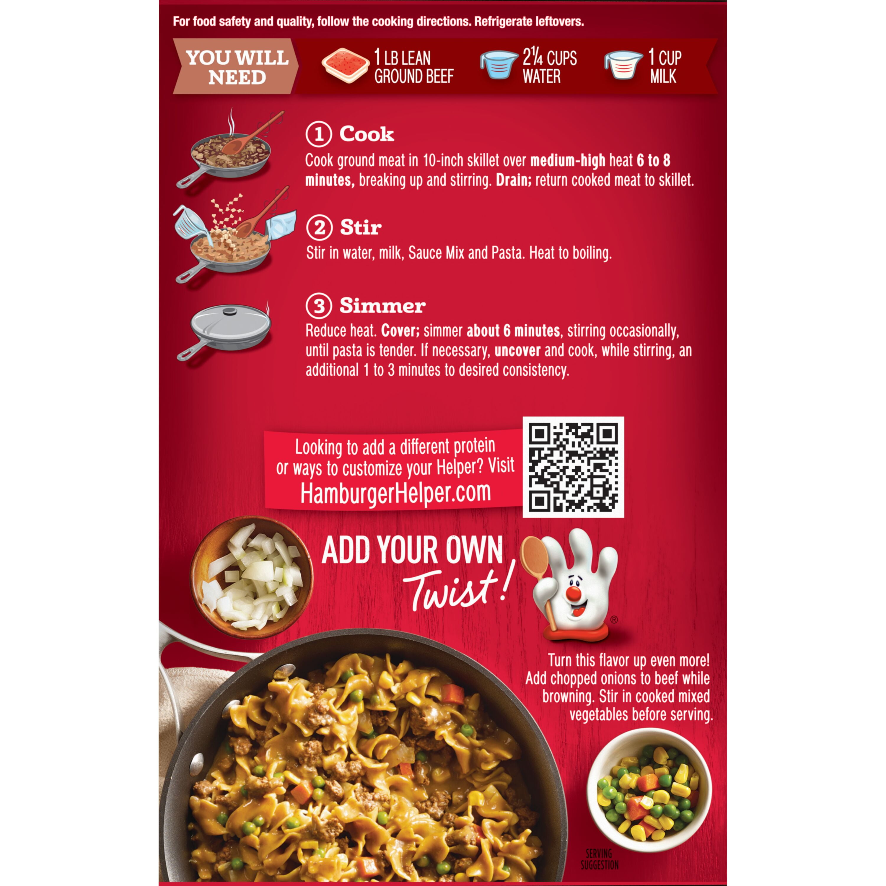 Hamburger Helper Pasta Beef with Rich Beef Flavor, 5.9 Ounces Box