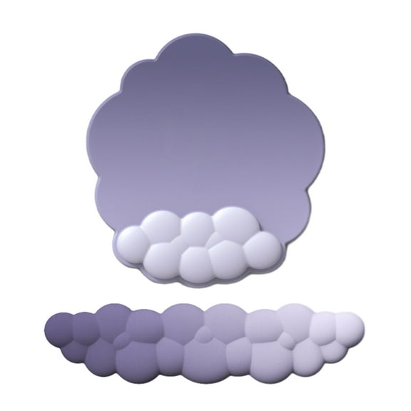 1 Set Cloud-shaped Desk Mat with Wristband for Painfree Typing Mouse Pad PU Foam