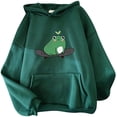 thumbnail image 1 of Sudaderas lindas para mujer Skateboarding Frog Sudadera con capucha de manga larga Tops Fokelyi WMZL-2135-23, 1 of 2