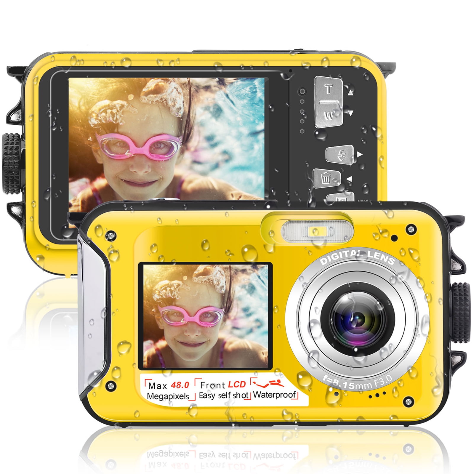 SEREE Waterproof Camera for Youtube Digital Camera FHD 2.7K 48 MP Dual