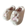 thumbnail image 3 of Pantuflas de felpa con forma de pata de gato, adorables, cálidas, suaves y cómodas, pantuflas peludas para mujer para viajes a casa, color blanco 38-39 (para 37-38 pies), 3 of 12