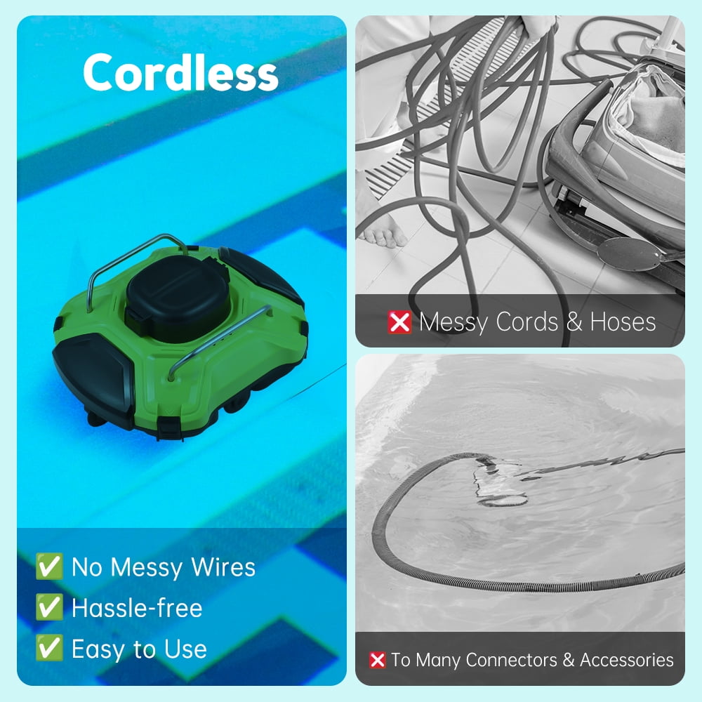 Pool cleaning robot,Pool Cleaner Runtime Battery 200um Motors Pool 30w Ipx8 Above Pool To 914 35w Led Indicator Above Ipx8 Waterproof Dual-drive 200um Fine Filter Pool 110 Sq.ft Pool Re Able